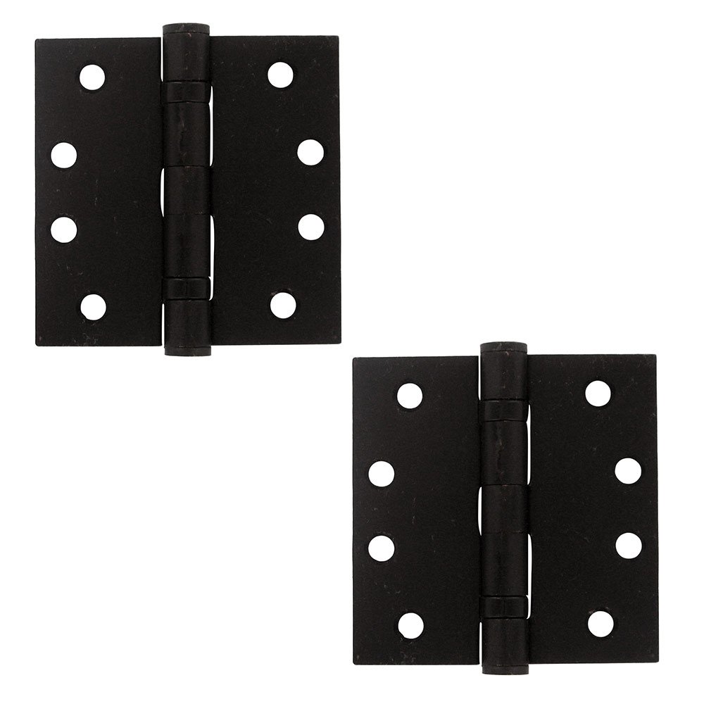 Deltana 4" x 4" 2 Ball Bearing/Heavy Duty Square Door Hinge (Sold as a Pair) in Oil Rubbed Bronze