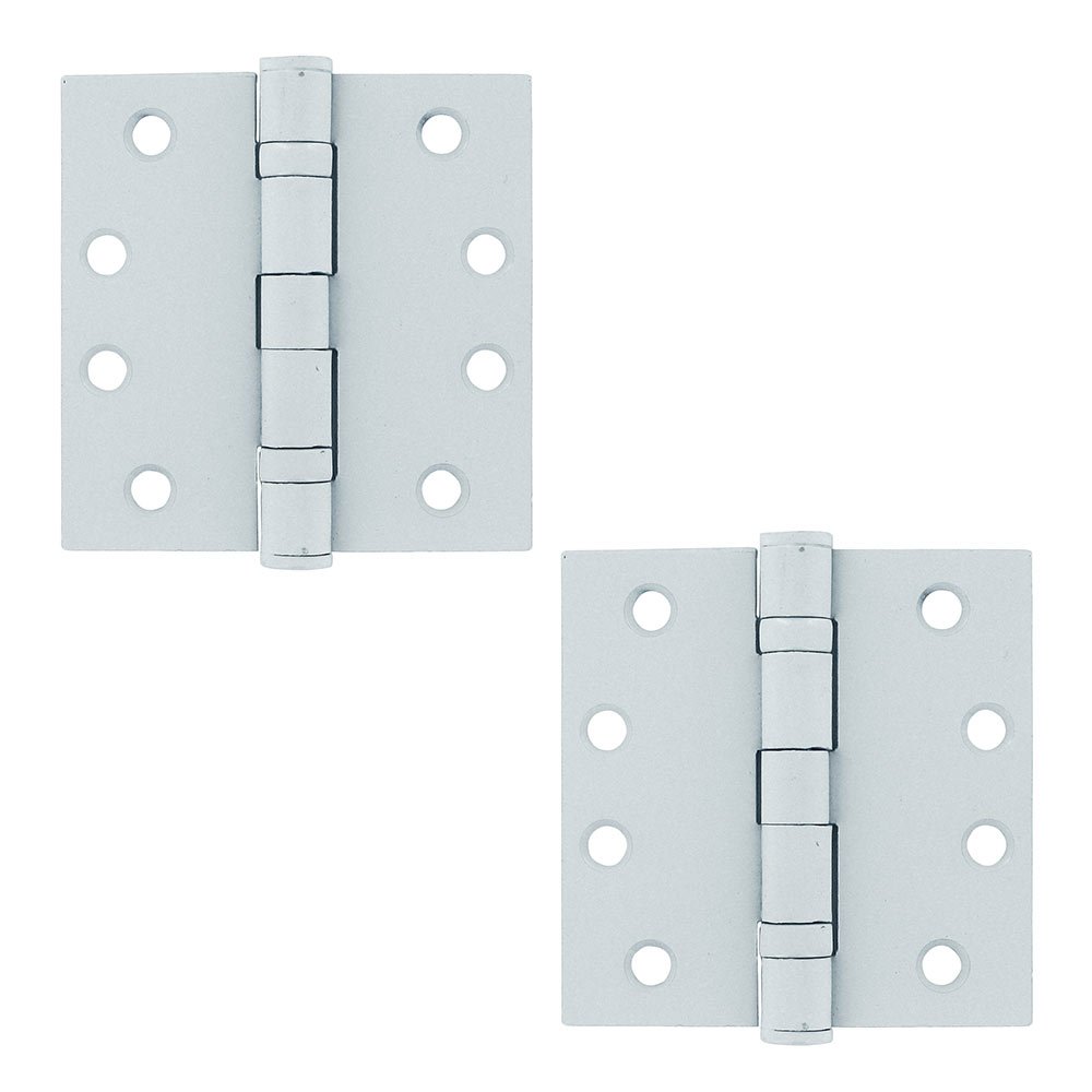 Deltana 4" x 4" 2 Ball Bearing/Heavy Duty Square Door Hinge (Sold as a Pair) in Paint White