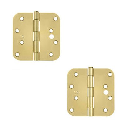 Deltana 4" x 4" x 5/8" Radius Hinge Security  (SOLD AS A PAIR) in Polished Brass