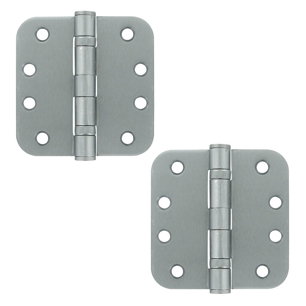Deltana 4" x 4" 5/8" Radius/2 Ball Bearing/Heavy Duty Door Hinge (Sold as a Pair) in Brushed Chrome