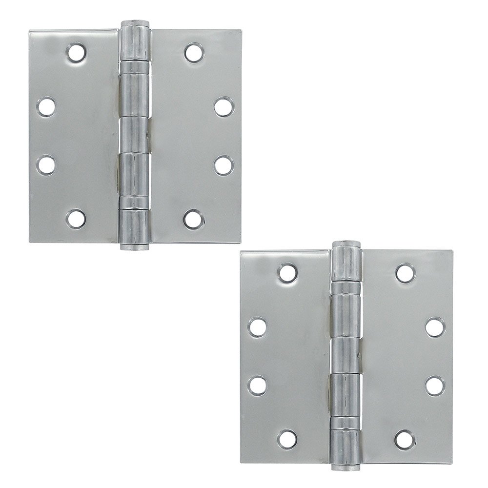 Deltana Removable Pin Square Door Hinge (Sold as a Pair) in Polished Chrome