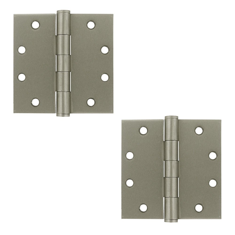 Deltana 4 1/2" x 4 1/2" Heavy Duty Square Door Hinge (Sold as a Pair) in Brushed Nickel