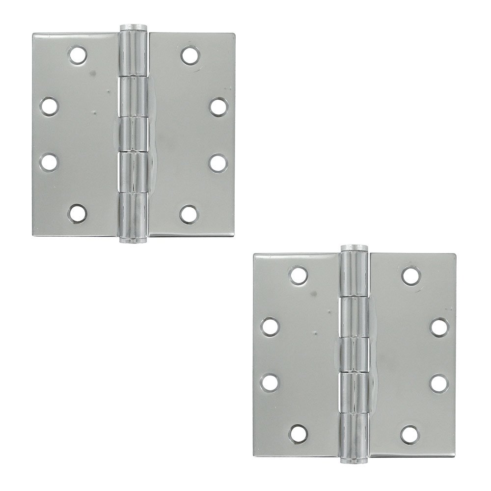 Deltana 4 1/2" x 4 1/2" Heavy Duty Square Door Hinge (Sold as a Pair) in Polished Chrome