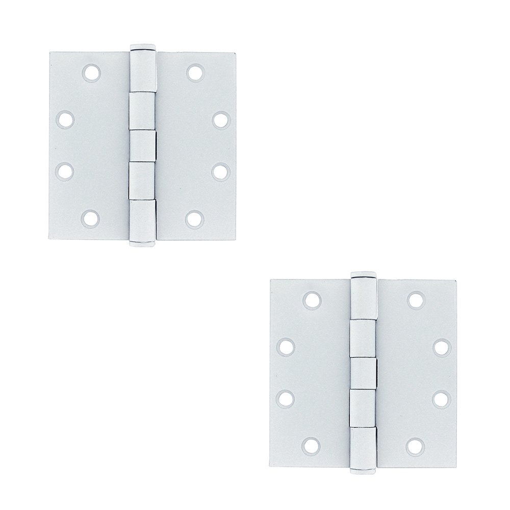 Deltana 4 1/2" x 4 1/2" Heavy Duty Square Door Hinge (Sold as a Pair) in Paint White