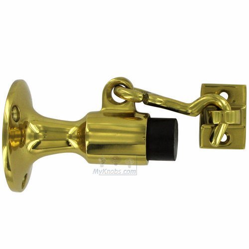 Deltana Solid Brass Wall Mounted Bumper with Holder in Polished Brass