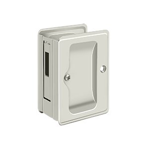 Deltana Heavy Duty Pocket Lock Adjustable 3 1/4"x 2 1/4" Sliding Door Receiver in Polished Nickel