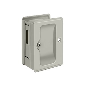 Deltana Heavy Duty Pocket Lock Adjustable 3 1/4"x 2 1/4" Sliding Door Receiver in Brushed Nickel