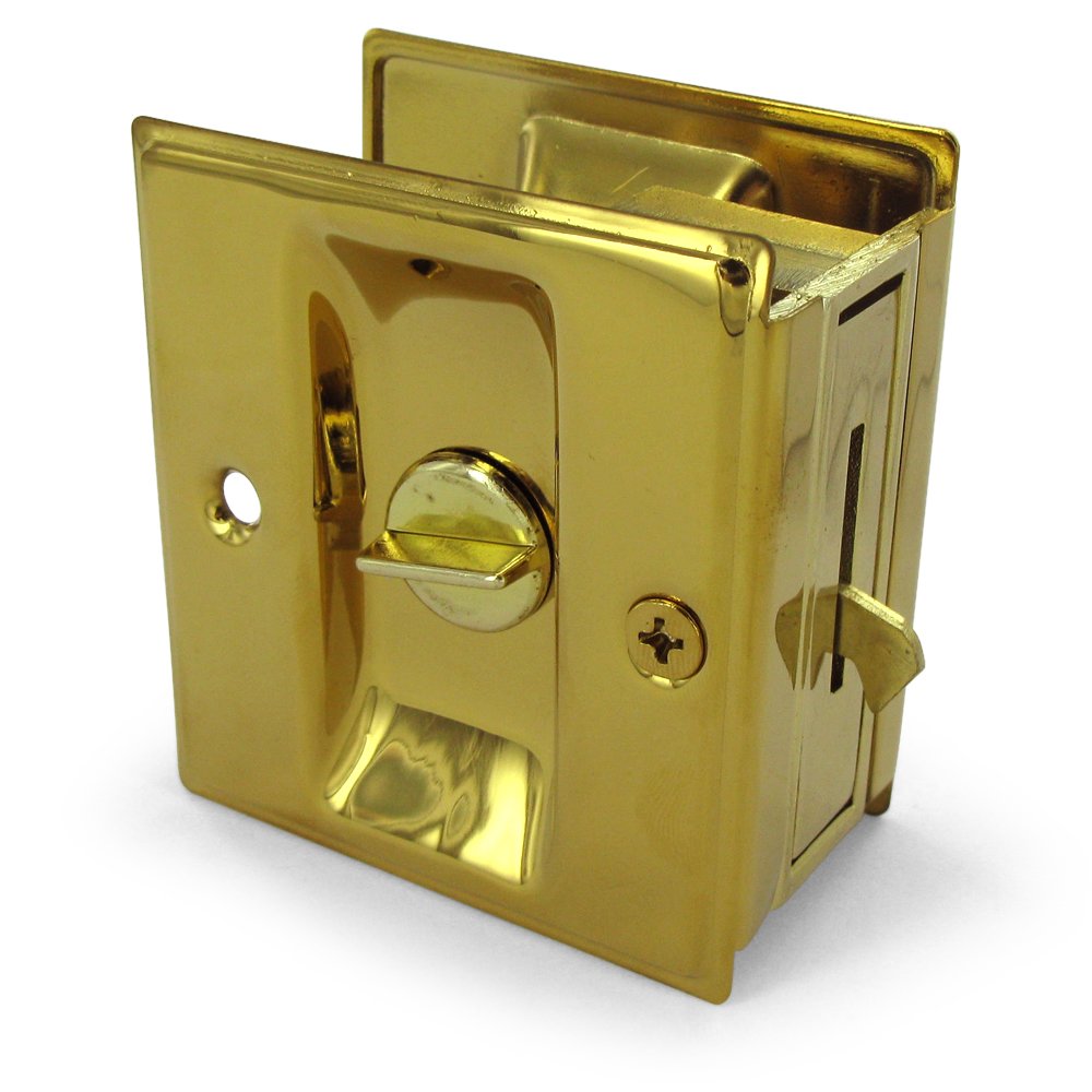 Deltana Solid Brass 2 1/2" x 2 3/4" Privacy Pocket Lock in PVD Brass