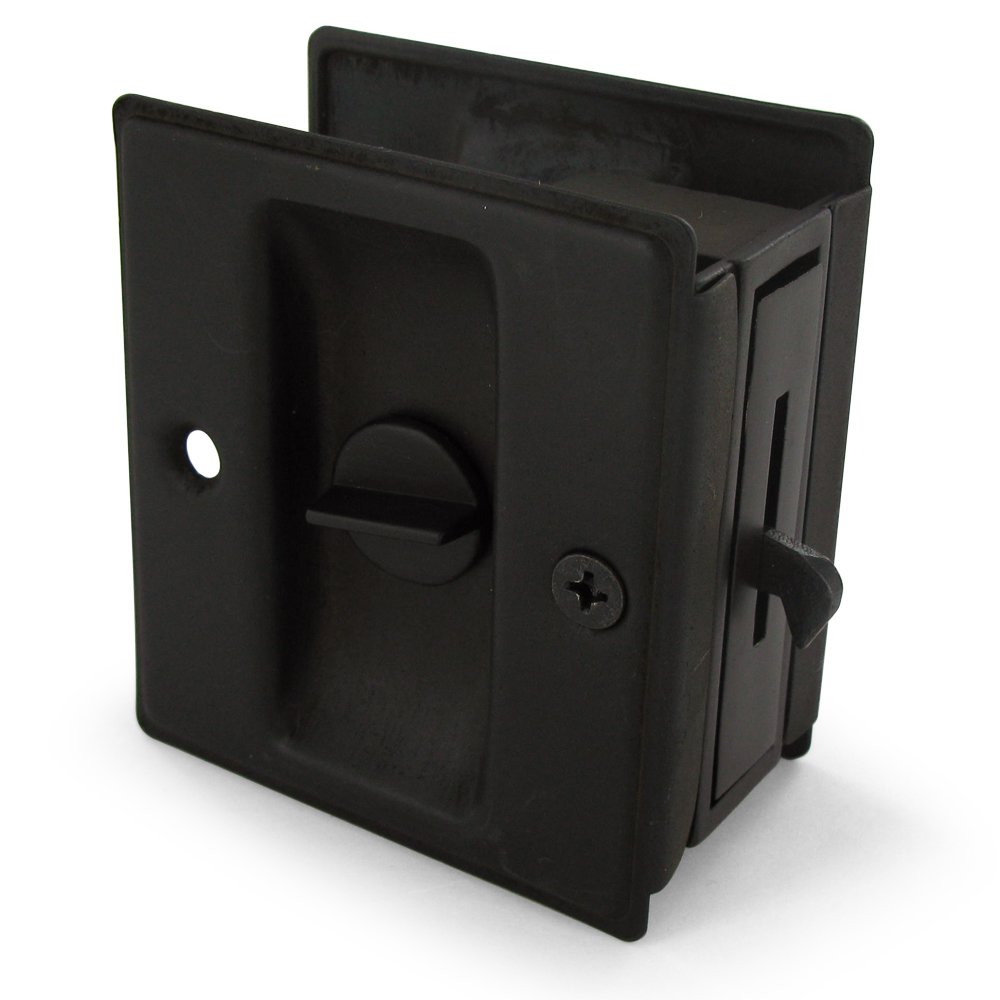 Deltana Solid Brass 2 1/2" x 2 3/4" Privacy Pocket Lock in Oil Rubbed Bronze