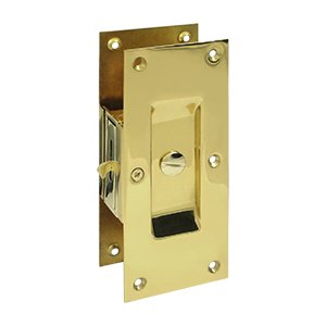 Deltana Decorative Privacy Pocket Lock 6" in Polished Brass