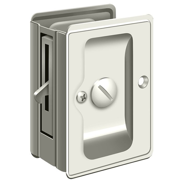 Deltana 3 1/4"x 2 1/4" Adjustable Privacy Pocket Lock in Polished Nickel