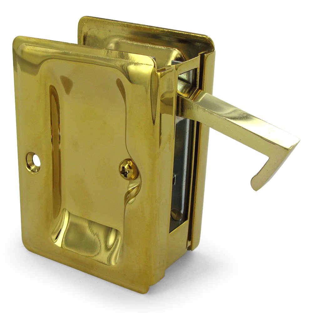 Deltana Solid Brass Adjustable 3 1/4" x 2 1/4" Heavy Duty Passage Pocket Lock in PVD Brass