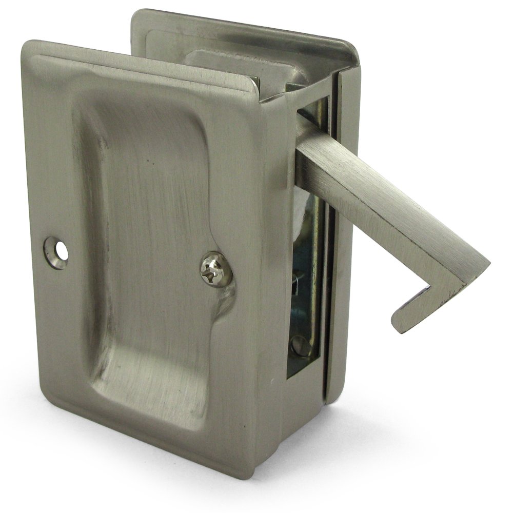 Deltana Solid Brass Adjustable 3 1/4" x 2 1/4" Heavy Duty Passage Pocket Lock in Brushed Nickel