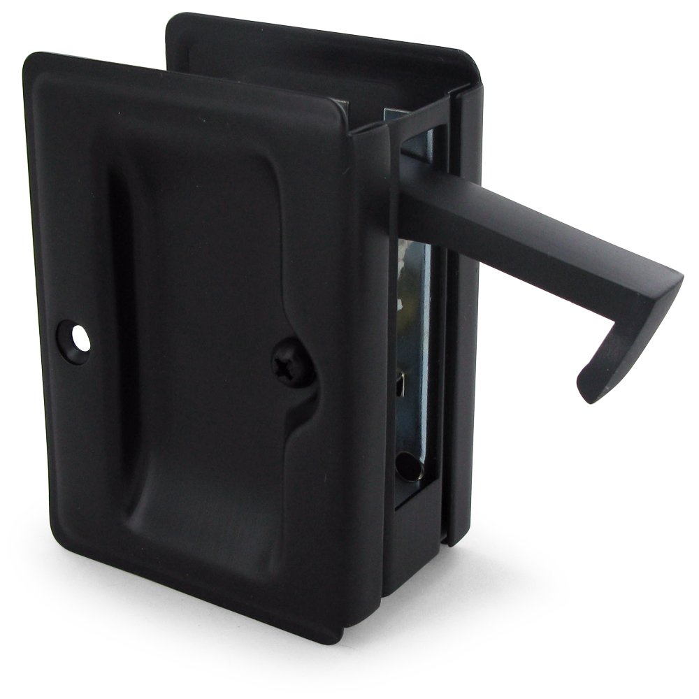 Deltana Solid Brass Adjustable 3 1/4" x 2 1/4" Heavy Duty Passage Pocket Lock in Paint Black
