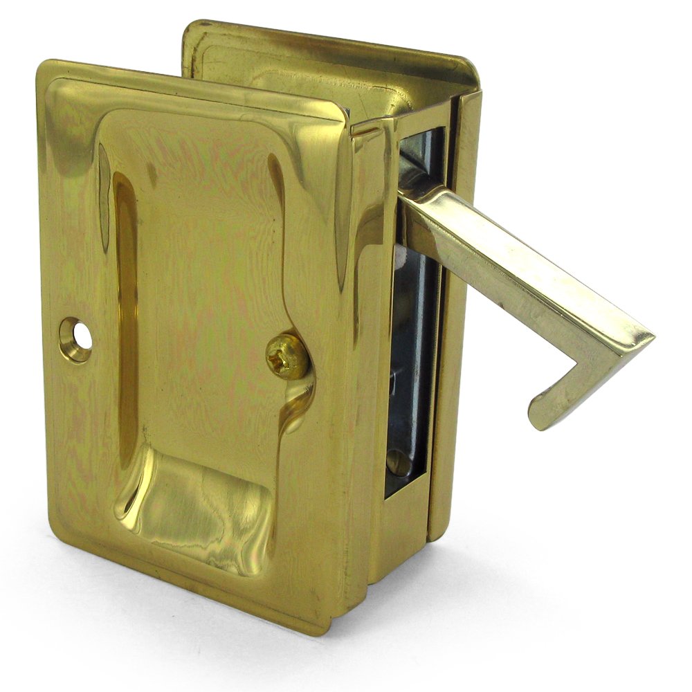 Deltana Solid Brass Adjustable 3 1/4" x 2 1/4" Heavy Duty Passage Pocket Lock in Polished Brass