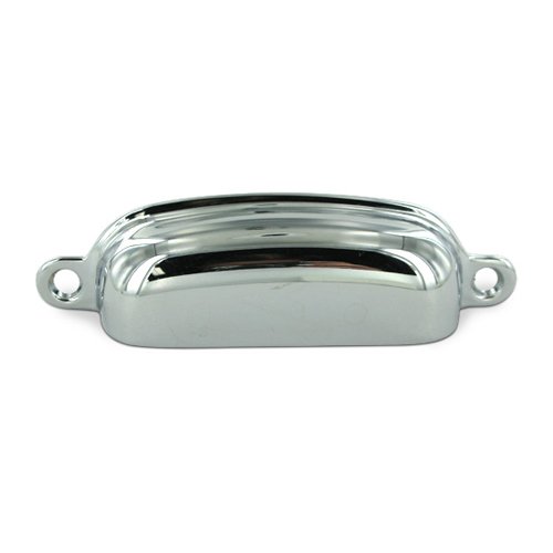 Deltana Solid Brass 3 5/8" Centers Front Mounted Shell Cup Pull in Polished Chrome