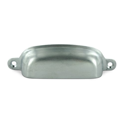 Deltana Solid Brass 3 5/8" Centers Front Mounted Shell Cup Pull in Brushed Chrome