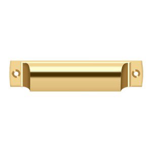 Deltana Solid Brass 4" Centers Front Mounted Shell Cup Pull in PVD Polished Brass