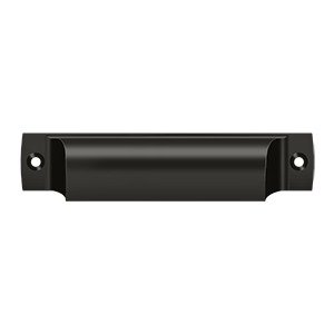 Deltana Solid Brass 4" Centers Front Mounted Shell Cup Pull in Oil Rubbed Bronze