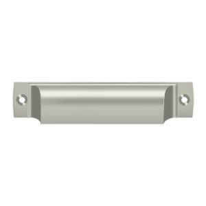Deltana Solid Brass 4" Centers Front Mounted Shell Cup Pull in Brushed Nickel