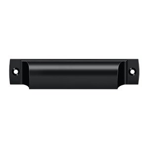 Deltana Solid Brass 4" Centers Front Mounted Shell Cup Pull in Paint Black