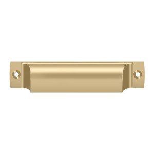 Deltana Solid Brass 4" Centers Front Mounted Shell Cup Pull in Brushed Brass
