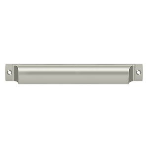 Deltana Solid Brass 7 1/16" Centers Front Mounted Shell Cup Pull in Brushed Nickel