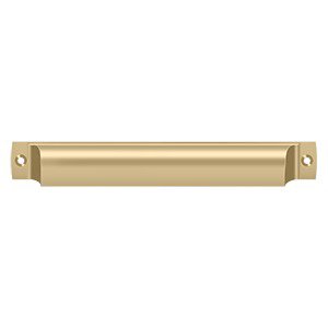 Deltana Solid Brass 7 1/16" Centers Front Mounted Shell Cup Pull in Brushed Brass