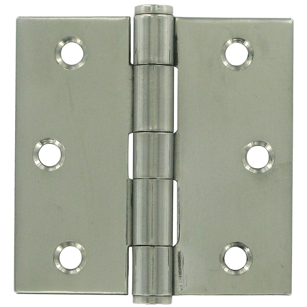 Deltana Stainless Steel 3" x 3" Standard Square Door Hinge (Sold as a Pair) in Polished Stainless Steel