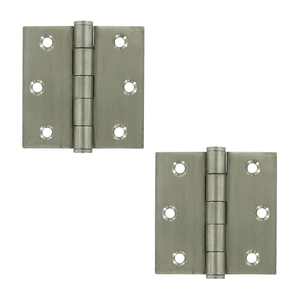 Deltana Stainless Steel 3" x 3" Standard Square Door Hinge (Sold as a Pair) in Brushed Stainless Steel
