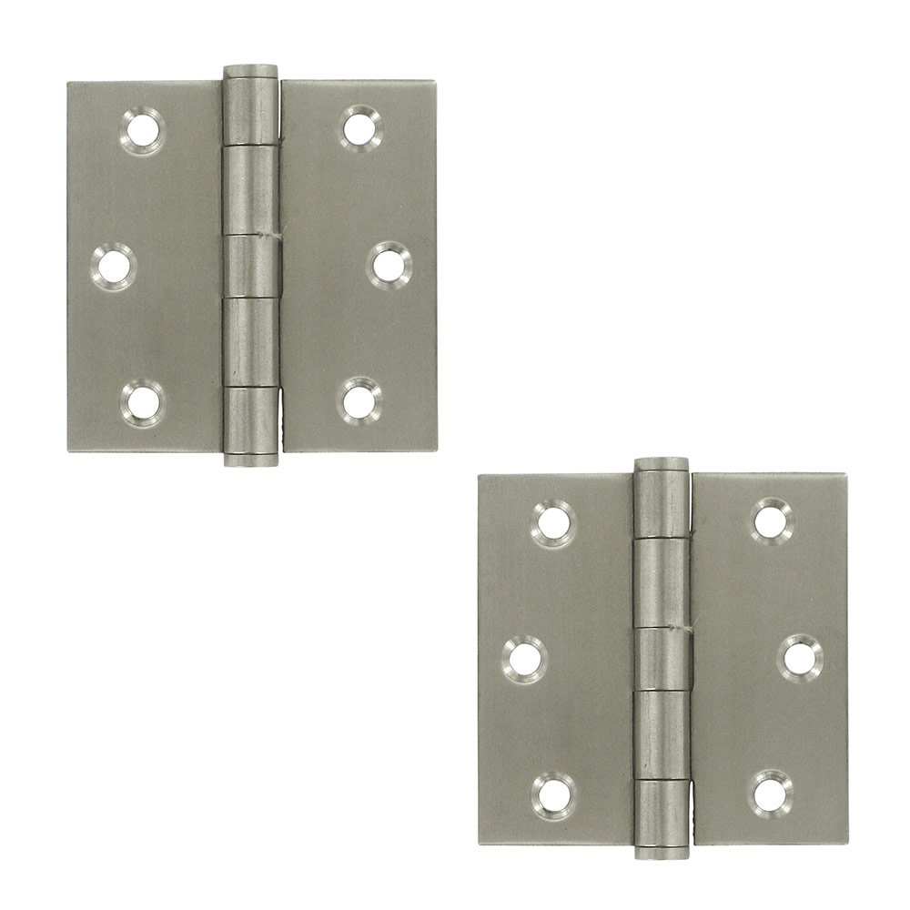 Deltana Stainless Steel 3" x 3" Residential Square Door Hinge (Sold as a Pair) in Brushed Stainless Steel