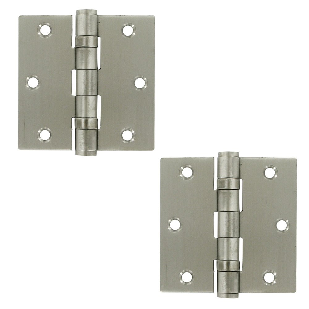 Deltana Stainless Steel 3 1/2" x 3 1/2" 2 Ball Bearing Square Door Hinge (Sold as a Pair) in Brushed Stainless Steel