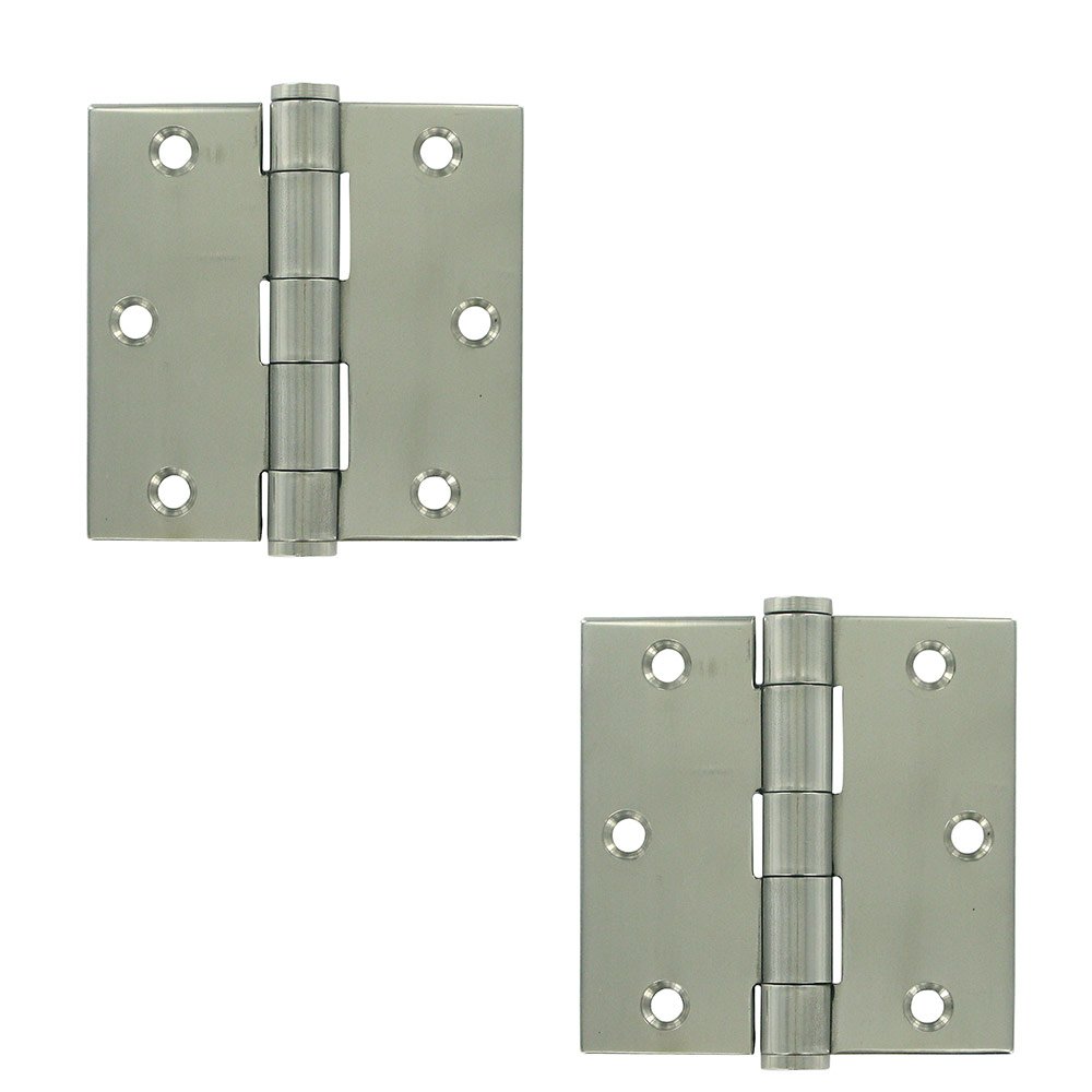 Deltana Stainless Steel 3 1/2" x 3 1/2" Standard Square Door Hinge (Sold as a Pair) in Polished Stainless Steel