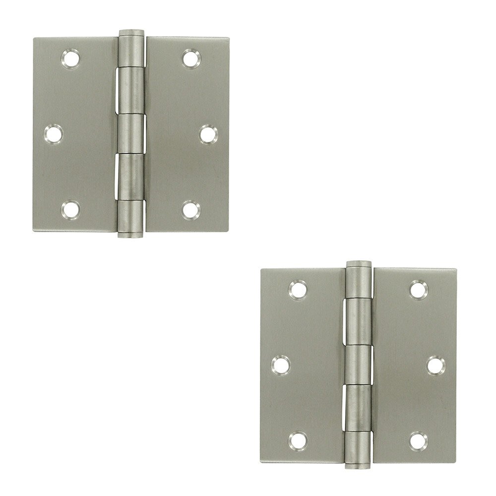Deltana Stainless Steel 3 1/2" x 3 1/2" Residential Square Door Hinge (Sold as a Pair) in Brushed Stainless Steel