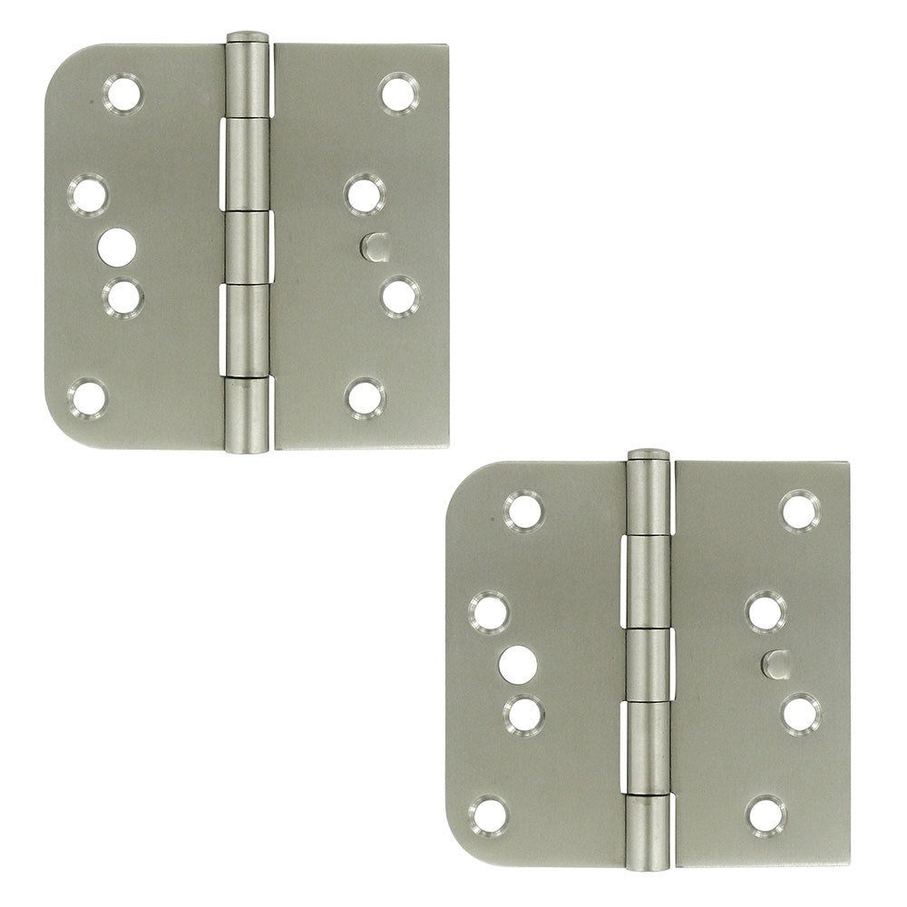 Deltana Stainless Steel 4" x 4" 5/8" Radius/Square/Section Lock Top Left Handed Door Hinge (Sold as a Pair) in Brushed Stainless Steel