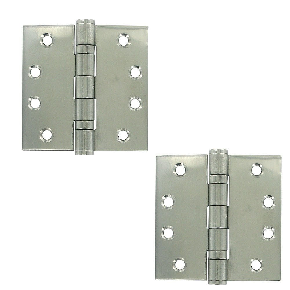 Deltana Removable Pin Square Door Hinge (Sold as a Pair) in Polished Stainless Steel
