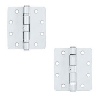 Deltana 4 1/2"x 4"x 1/4" Radius Hinge (SOLD AS A PAIR) in Paint White