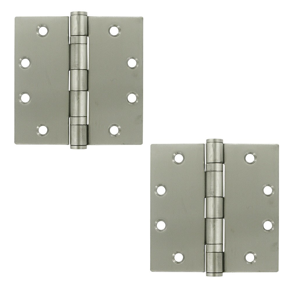 Deltana Stainless Steel 4 1/2" x 4 1/2" 2 Ball Bearing Square Door Hinge (Sold as a Pair) in Brushed Stainless Steel