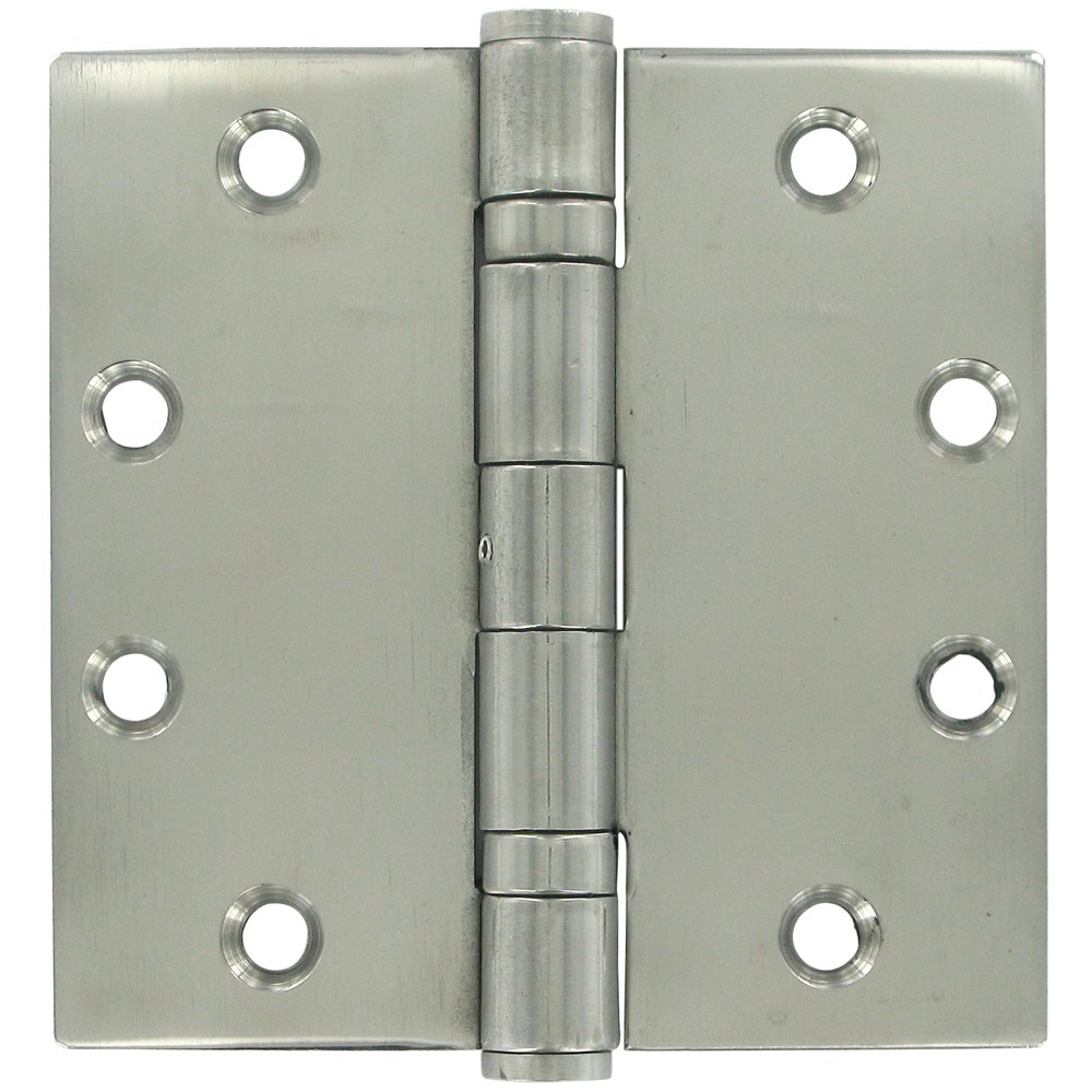 Deltana Removable Pin Square Door Hinge (Sold as a Pair) in Polished Stainless Steel