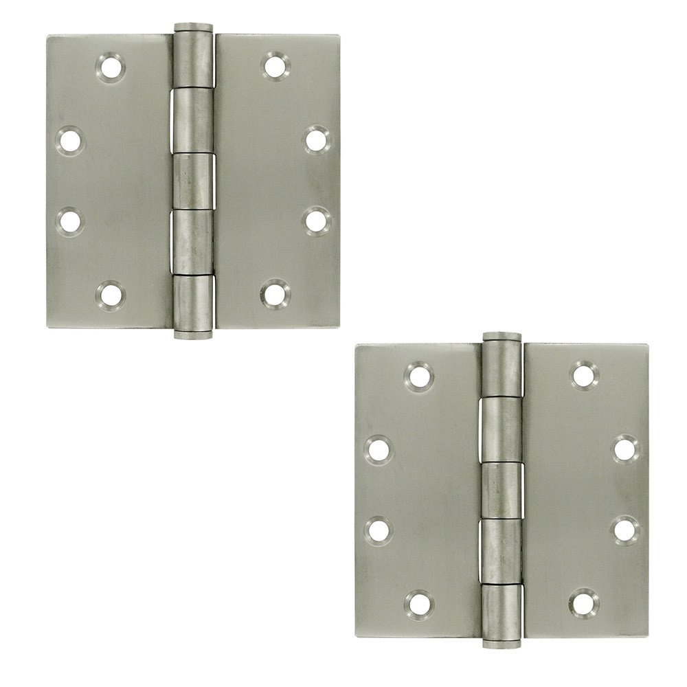 Deltana Stainless Steel 4 1/2" x 4 1/2" Standard Square Door Hinge (Sold as a Pair) in Brushed Stainless Steel