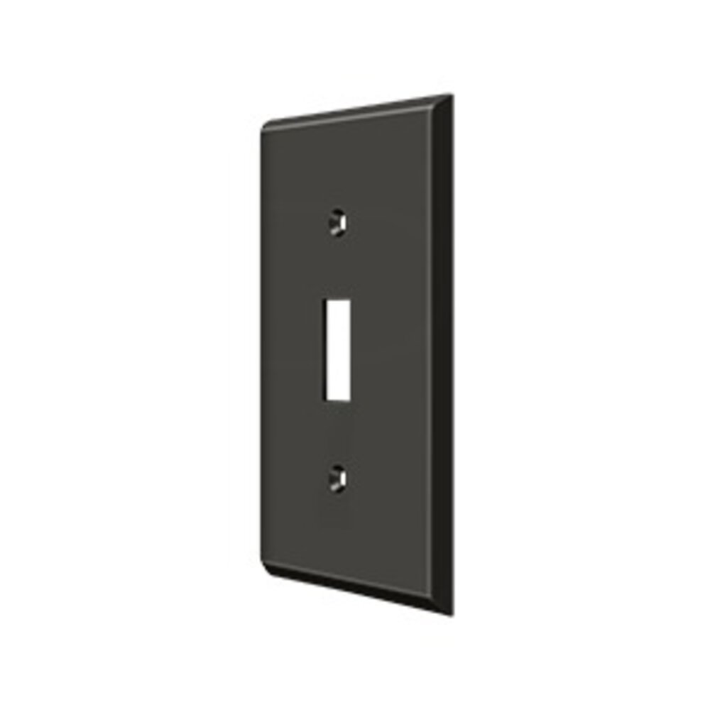 Deltana Solid Brass Single Toggle Switchplate in Oil Rubbed Bronze