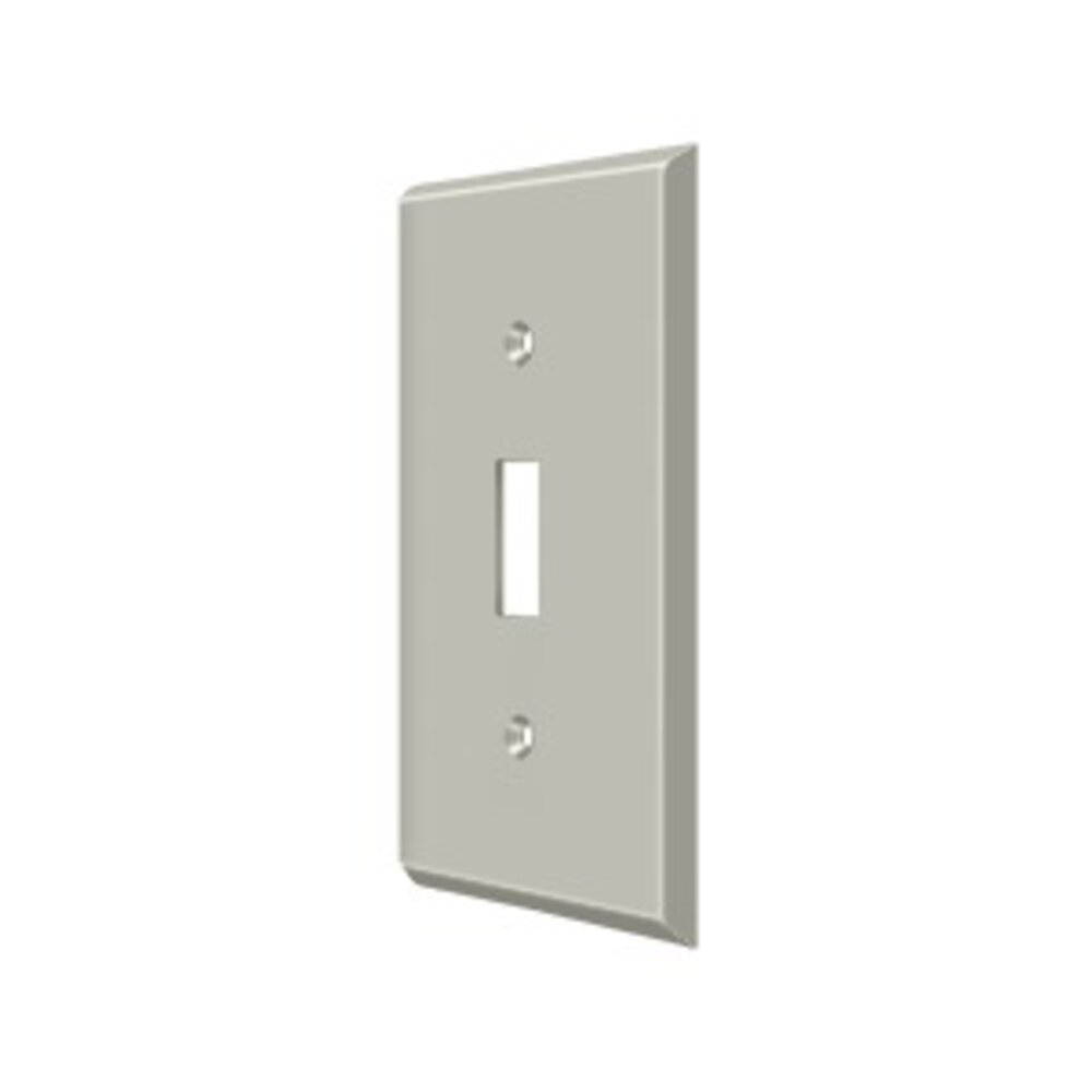 Deltana Solid Brass Single Toggle Switchplate in Brushed Nickel
