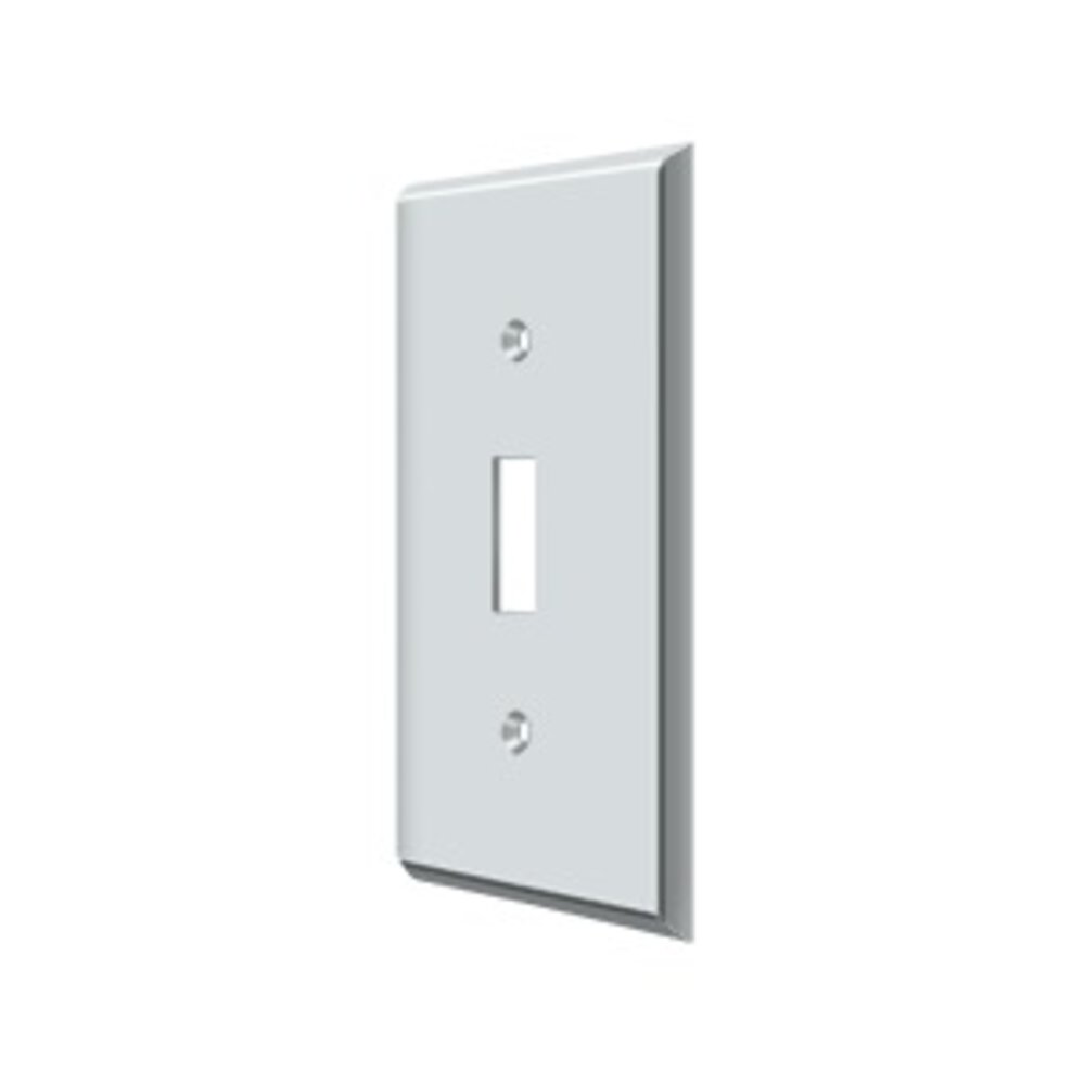 Deltana Solid Brass Single Toggle Switchplate in Polished Chrome