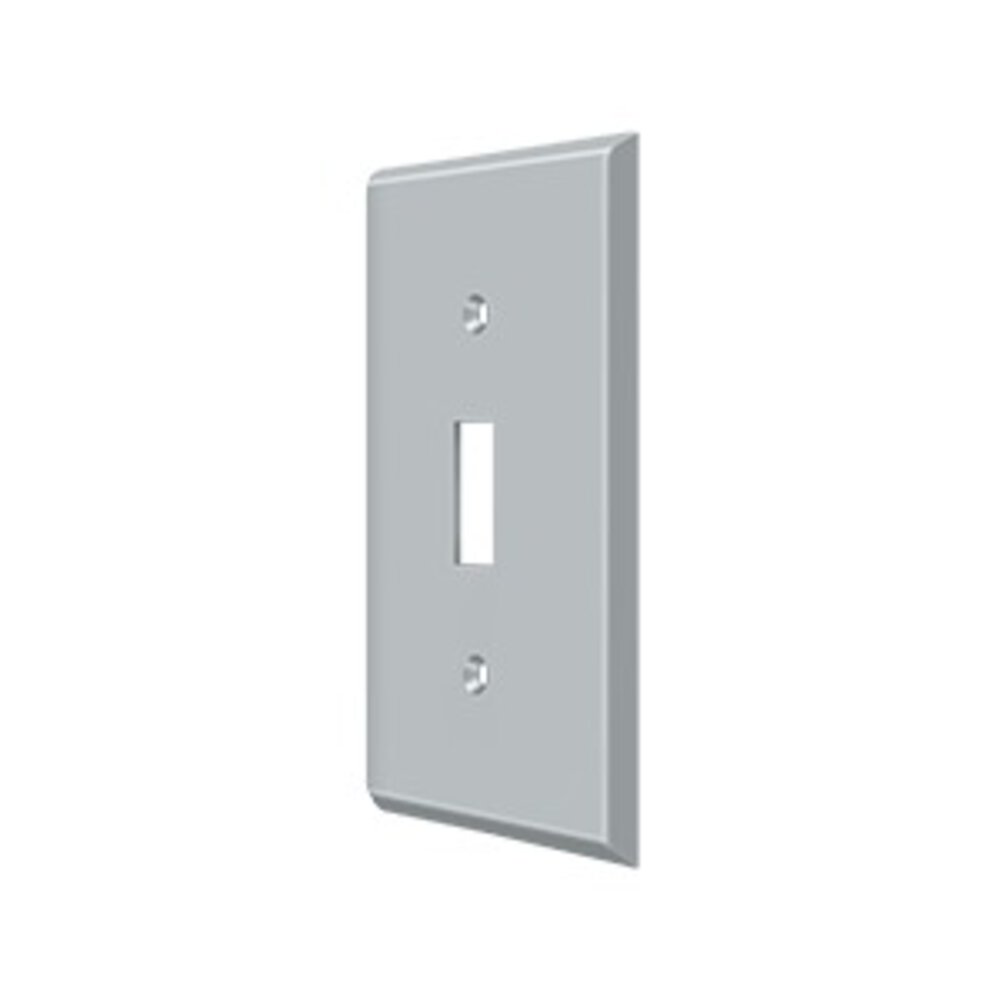Deltana Solid Brass Single Toggle Switchplate in Brushed Chrome