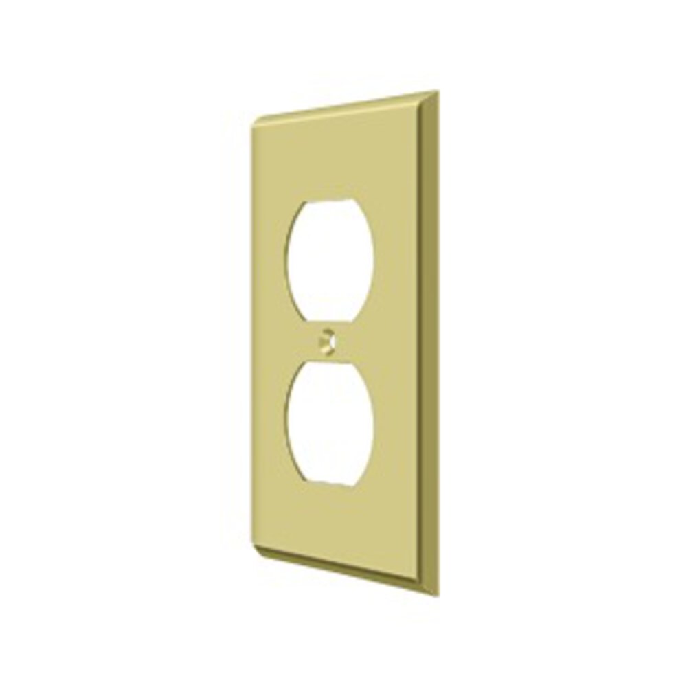 Deltana Solid Brass Single Duplex Outlet Switchplate in Polished Brass