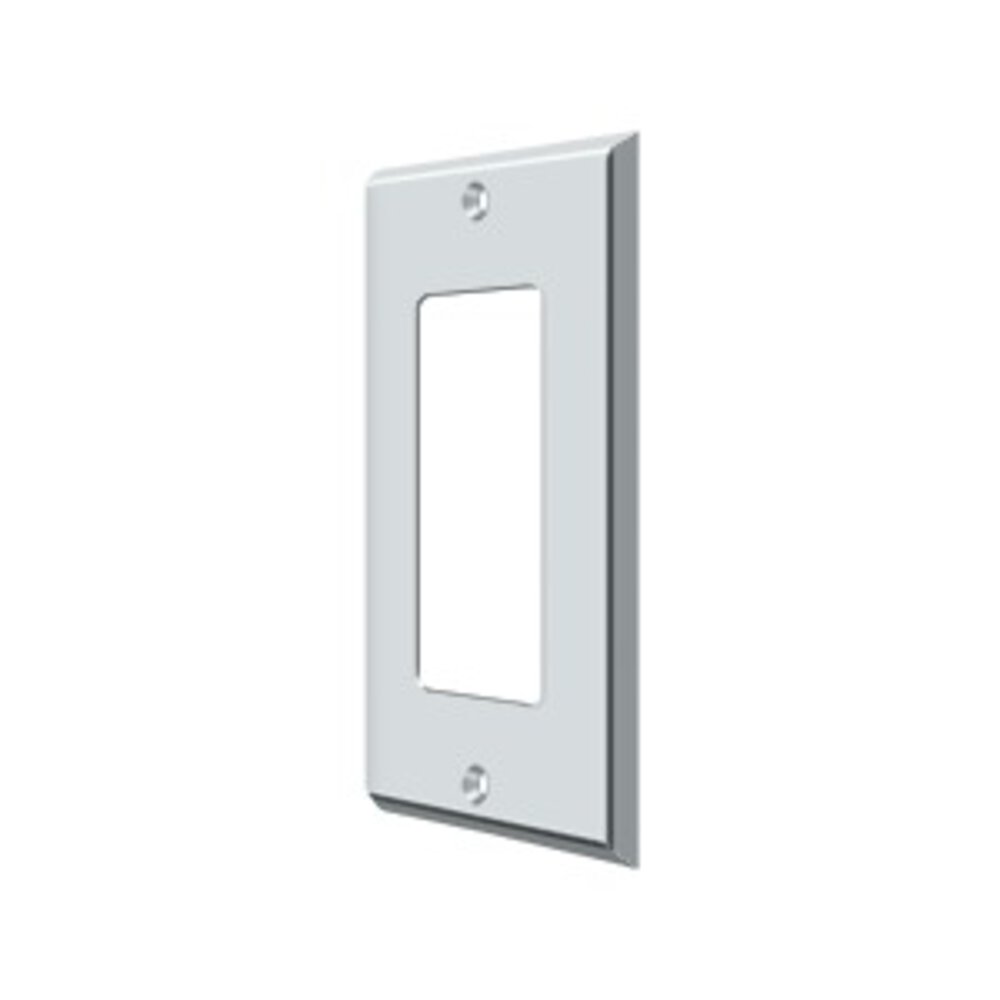 Deltana Solid Brass Single Rocker Switchplate in Polished Chrome