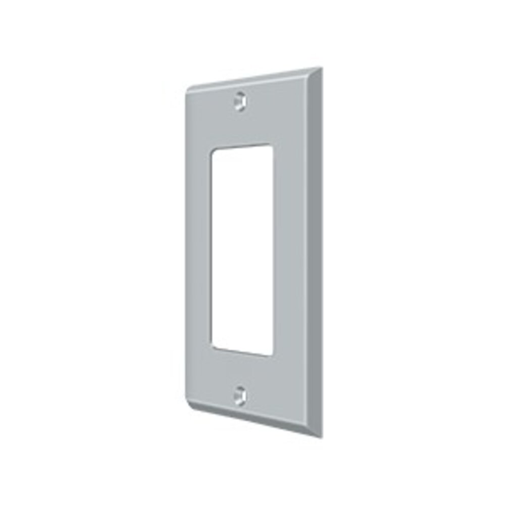 Deltana Solid Brass Single Rocker Switchplate in Brushed Chrome
