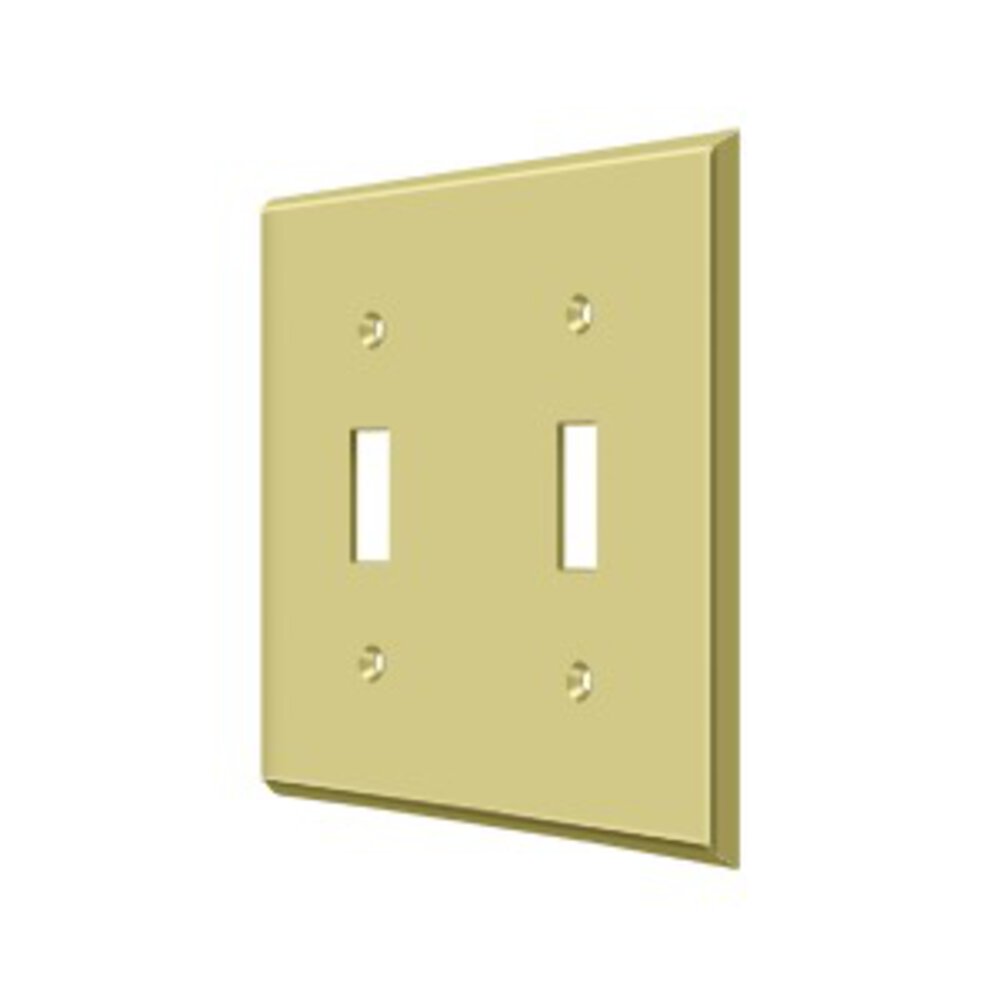Deltana Solid Brass Double Toggle Switchplate in Polished Brass