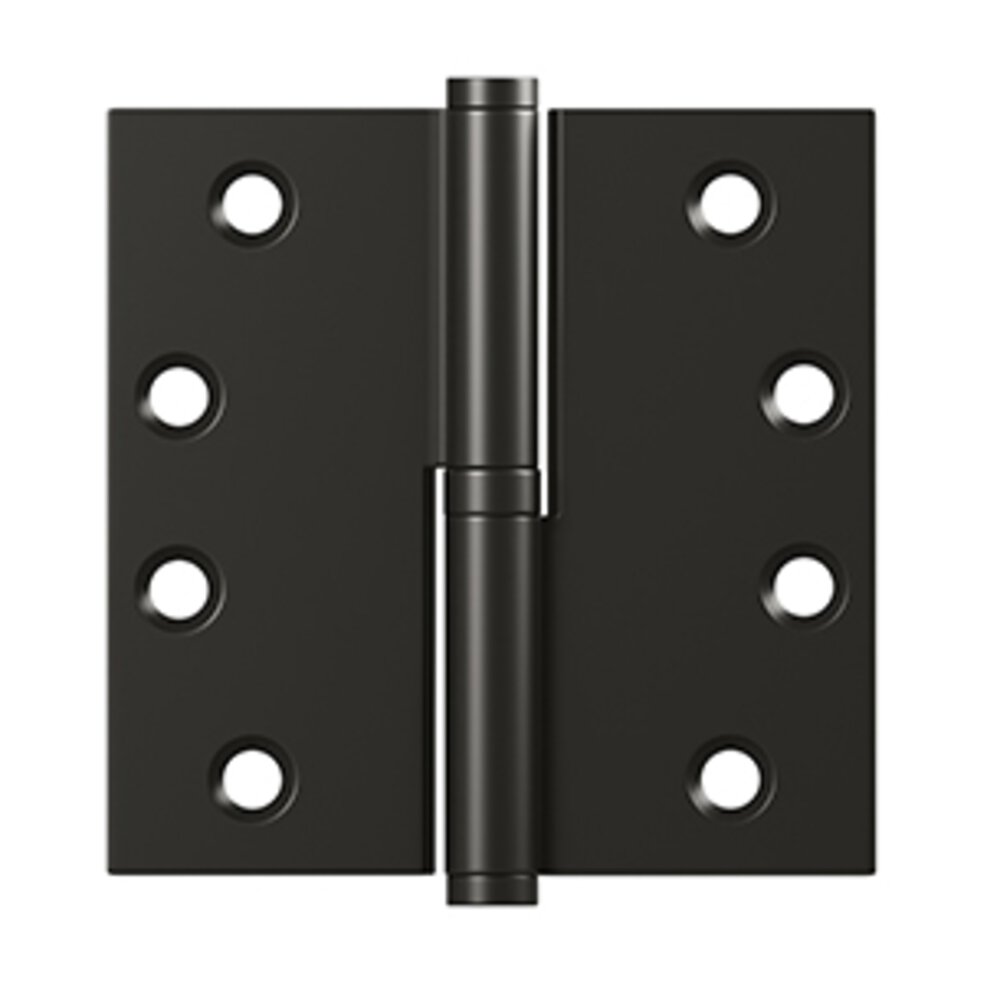 Deltana 4" x 4" Solid Brass Lift-Off Hinge (Sold Individually) In Oil-Rubbed Bronze