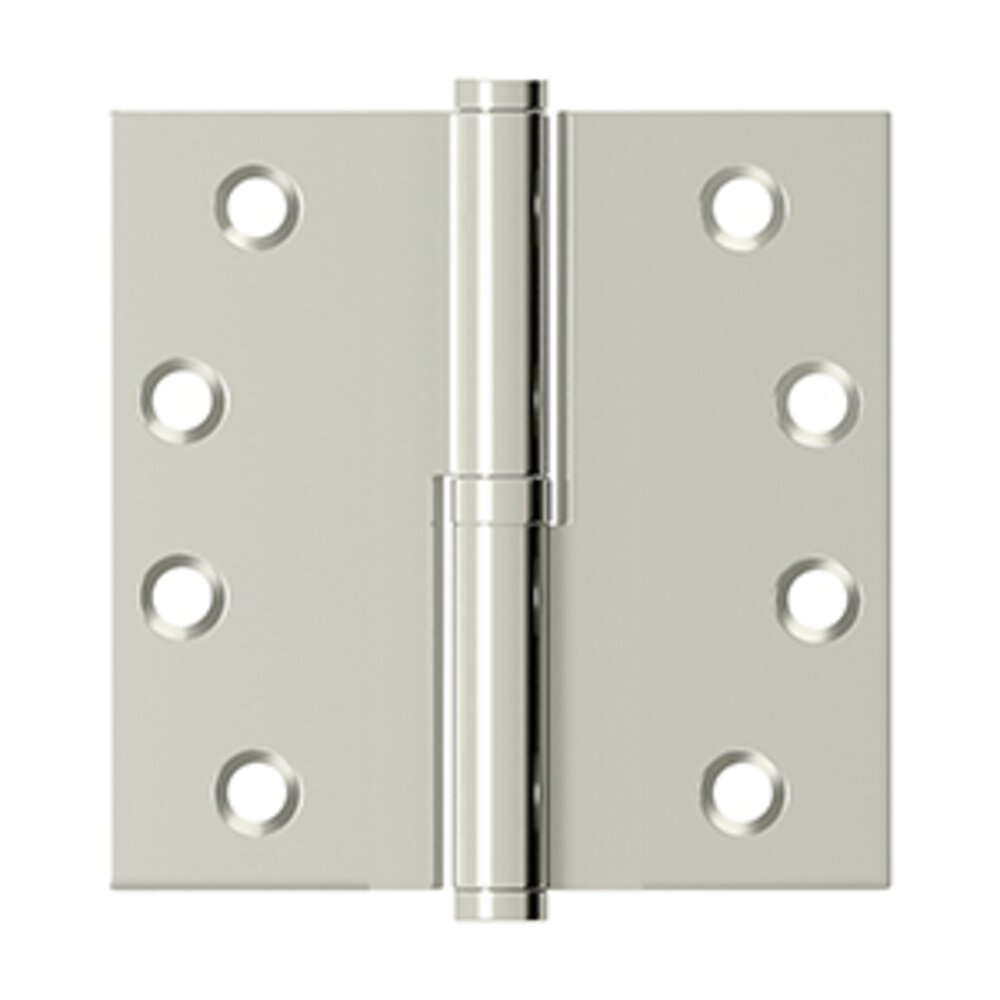 Deltana 4" x 4" Solid Brass Lift-Off Hinge (Sold Individually) In Polished Nickel